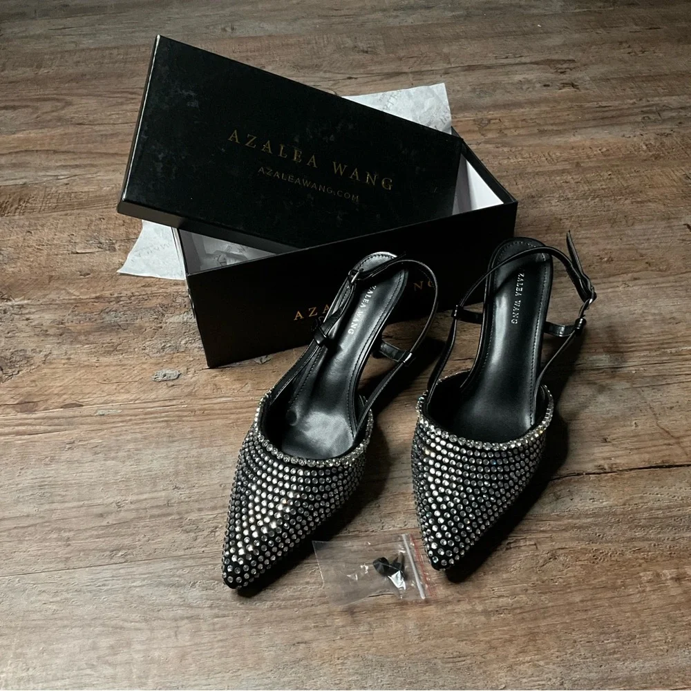 Black Rhinestone Heels - Picture 1 of 8